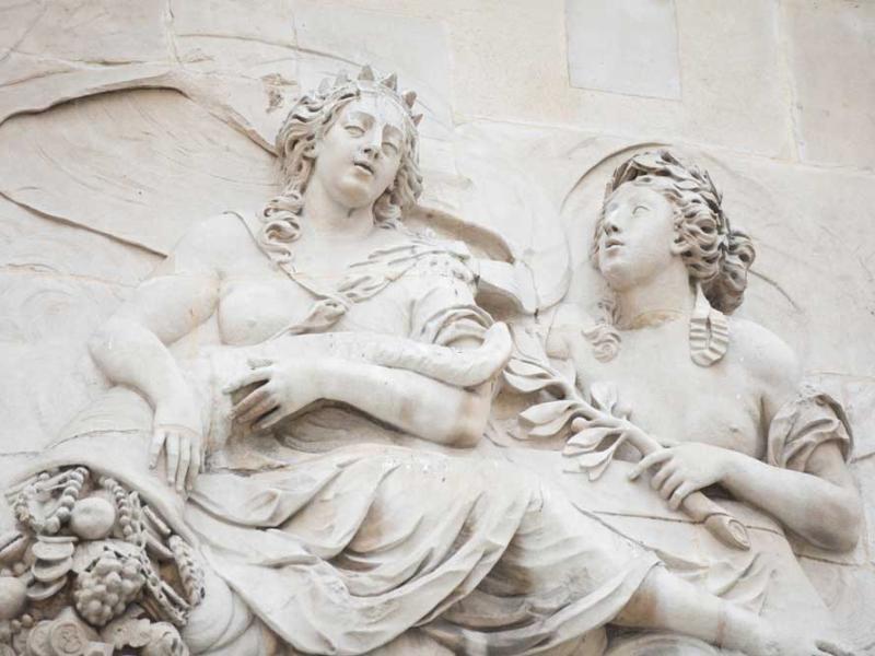 The Frieze The Monument A type of art in which shapes are cut from the surrounding stone so that they stand out slightly…. the frieze the monument